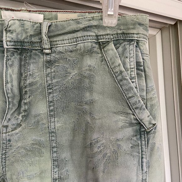 Anthropologie Pants Womens 26 Wanderer Relaxed Taper Straight Floral Green READ - Picture 2 of 10